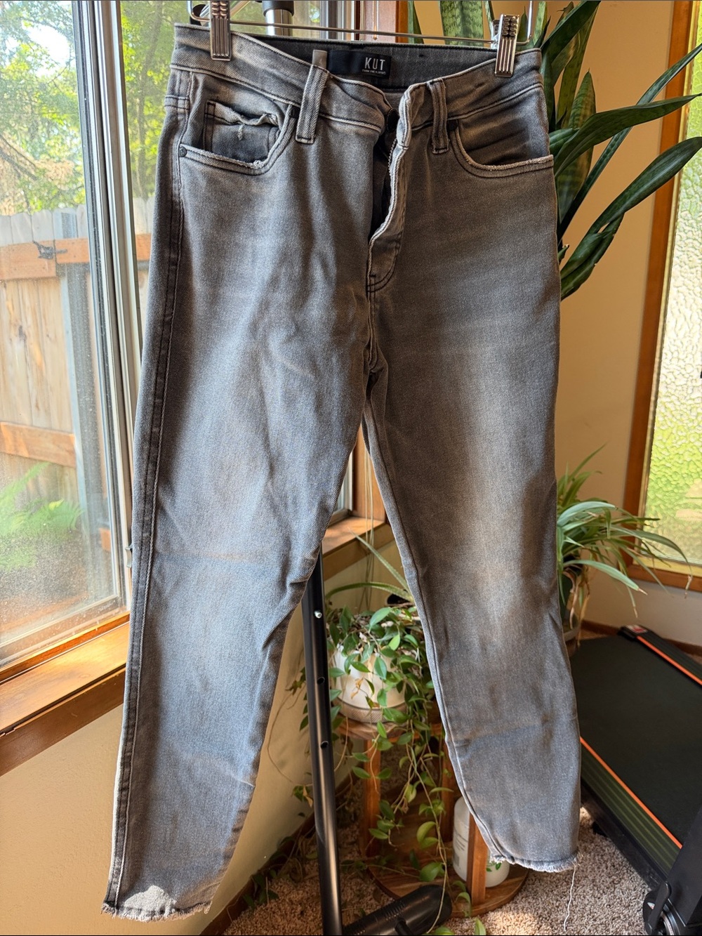 Kut from the Kloth Slim Straight Washed Grey Jeans